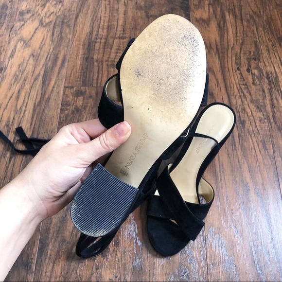 Ivanka Trump • Kuriel suede ankle tie sandals wrap strappy criss cross heeled - Picture 11 of 13